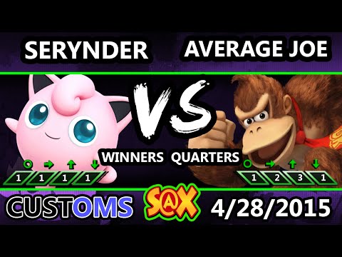 S@X Customs - Serynder (Jigglypuff) Vs. Average Joe (DK) - SSB4 Winners Quarters - Smash Wii U