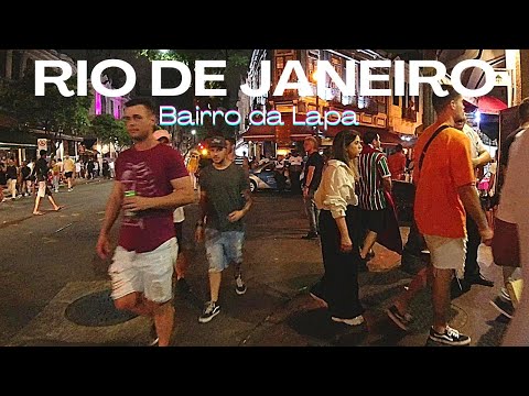 [ 4K ] Night Walk in Rio | BAIRRO DA LAPA, famoso BAIRRO BOÊMIO do CENTRO DO RIO