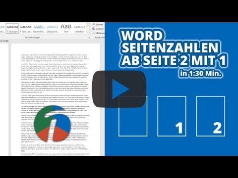 Word Seitenzahlen ab Seite 2 mit 1 - in 1:30 erklärt!