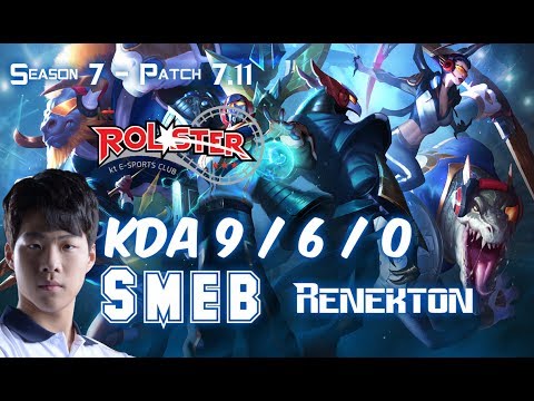 KT Smeb RENEKTON vs JARVAN IV Top - Patch 7.11 KR Ranked