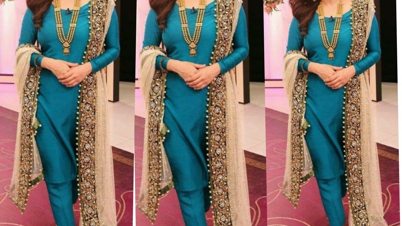 Watch video Plain Suits Design with heavy dupatta Now Plain Suits Design with heavy dupatta