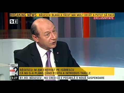 Basescu: M-am enervat pe Isarescu pentru ca nu s-a plans cand a introdus Ponta taxele