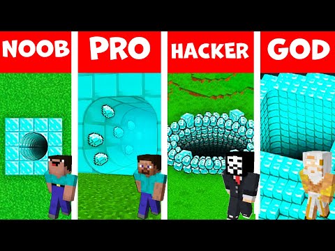 DIAMOND SECRET TUNNEL HOUSE BUILD CHALLENGE! / NOOB vs PRO vs HACKER vs GOD / Animation