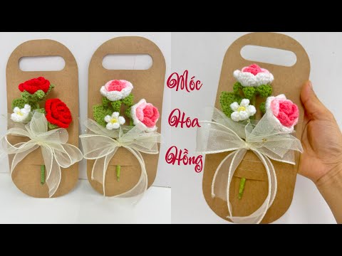 Hoa hồng gắn bìa tặng thiệp