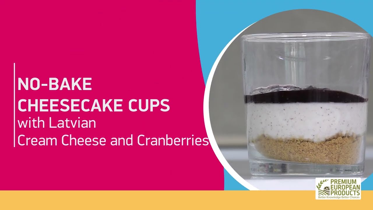 No-Bake Cheesecake Cups with Latvian Cream Cheese & Cranberries (english)