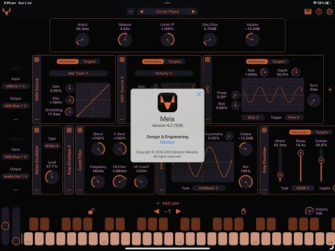 Mela 4.2 Update — Comb Filter, VA Oscillator Hard Sync