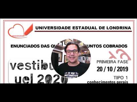 [UEL - Prova resolvida] Vestibular 2020 - Resolução comentada - Matemática Linda - Prof. Tatarin
