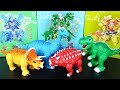 DINOSAUR DEFORMATION: T-REX, TRICERATOPS, BRACHIOSAURUS, ANKYLOSAURUS - ASMR - DINO KING TOYS 231214