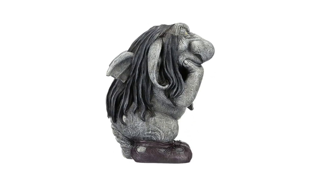 Pondering Sylvester the Cynical Gnome Troll Statue Video