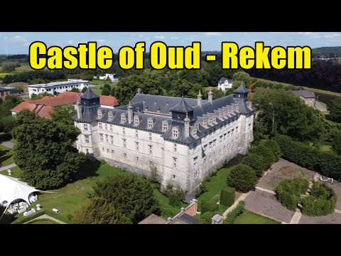 Castle of Oud-Rekem from above (4K drone video)