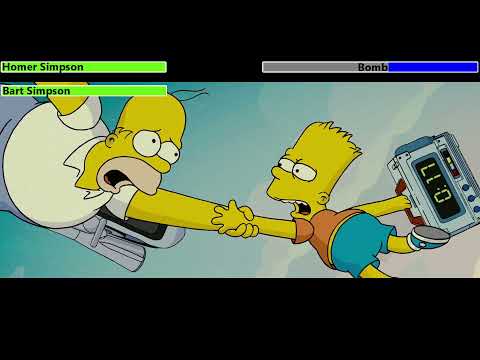 The Simpsons Movie (2007) Final Battle with healthbars 1/2