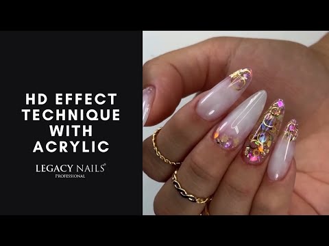 HD effect technique with acrylic┃LEGACY NAILS