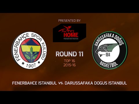 Highlights: Top 16, Round 11, Fenerbahce Istanbul 77-69 Darussafaka Dogus Istanbul