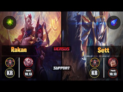 GrandMaster RAKAN [Aftershock] (Support) VS  SETT - Grandmaster KR Patch 10.13