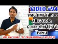 ALL G Codes Explained Part 1 Fanuc VMC HMC Controller CNC Programming In Hindi