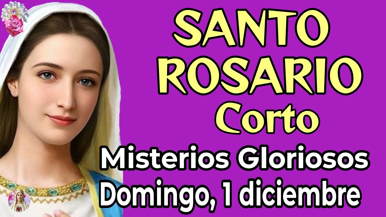 SANTO ROSARIO Corto🌷hoy domingo 1 diciembre PAZ✨ALEGRIA🌹Misterios Gloriosos🙏Pide a la Virgen María