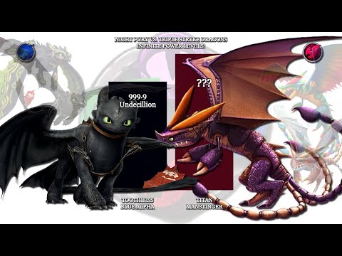 Night Fury vs. Triple Stryke Dragons Infinite power levels | httyd | Dragons: Rise of Berk