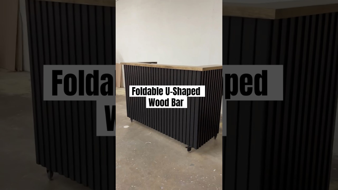 Foldable Bar: 6’L U-Shaped Mobile Collapsible Wooden Bar. #bar #mobilebar #woodwork