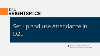 Set up and use Attendance in D2L
