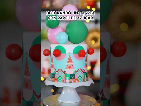USANDO IMPRESIÓN COMESTIBLE DE AZUCREN 🎄 tarta navideña #reposteria #navidad #holidaydessert