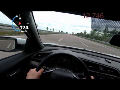 Honda Civic 1.5 Turbo Sport Plus 100-200 km/h on German Autobahn