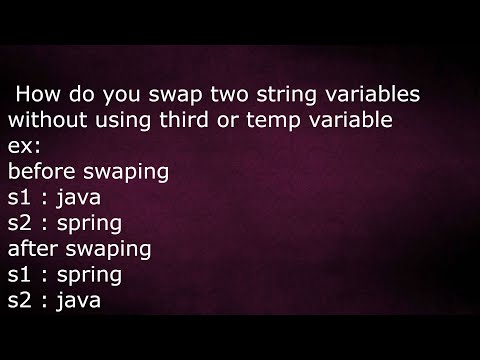 How Do You Swap Two String Variables Without Using Third Or Temp Variable In Java By Java Temple