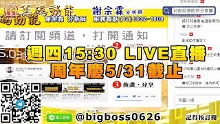 【大戶羅盤籌碼動能】 #謝宗霖0528，週四15:30 LIVE直播 周年慶5/31截止 (圖)