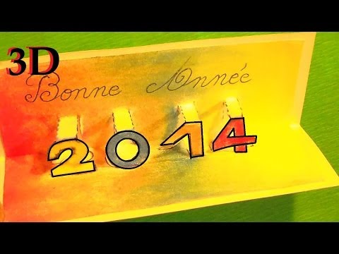 Carte 3D à fabriquer de Bonne Année 2023 à envoyer, partager