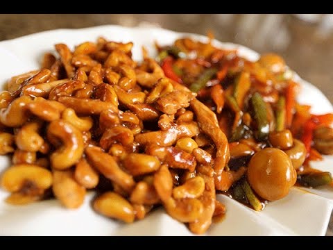 دجاج وخضار بالكاجو والكراميل بالفيديو