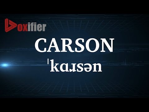 English Pronunciation of Carson - Voxifier.com