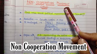Non Cooperation Movement (1920)||Handwritten Notes||National Movement||Modern India || An Aspirant !