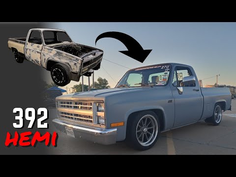 Building and Racing a 392 HEMI Swapped C10 In 20 Minutes!