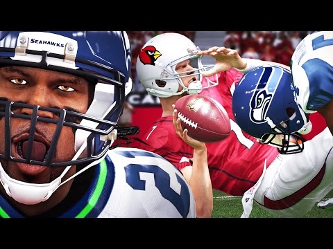 Madden 15 Career Mode Gameplay S4 - QB Fakes Injury to Avoid Facing Legion of BOOM! Backup Terrified