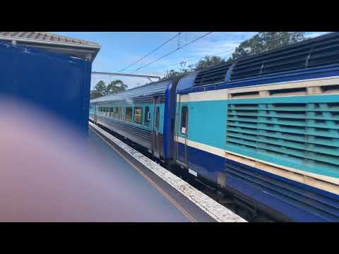 XPT passing Wyee Station at high speeds