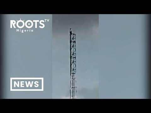 Security Operatives Rescue Man From Jumping Down From Telecom Mast in Lagos