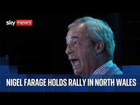 Nigel Farage at Reform UK rally in Llandudno