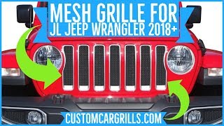 Jeep Wrangler 2018+ JL Mesh Grill Installation How-To by customcargrills.com