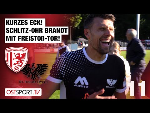 Short corner! Slender Brandt scores with a free kick: Greifswald vs. BFC Preussen | Regionalliga ...