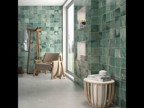 Carrelage mur effet Zellige Morocco aquamarine 31,6×60 cm
