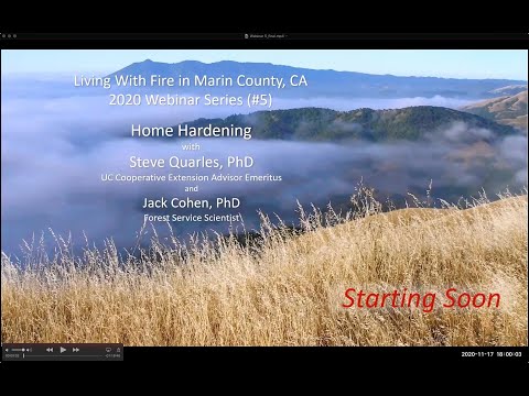 Wildfire Home Hardening: 2020 Webinar #5
