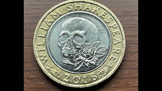 UK 2016 Shakespeare 2 Pound Tragedy Coin - Rare Error Version Exists - United Kingdom- Great Britain
