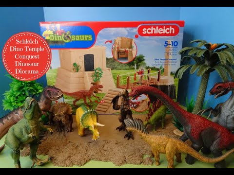 New Schleich Dinosaurs Dino Temple Conquest Playset & Dinosaur Diorama