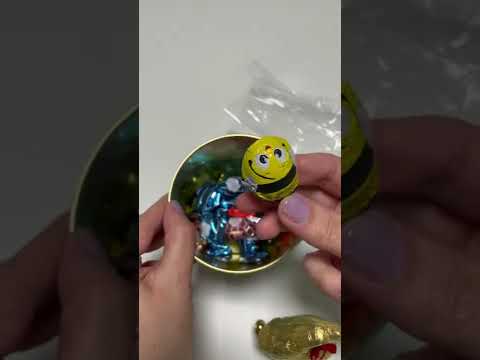 LINDT EASTER BASKET MILK CHOCOLATE GOLD BUNNY GOLDHASE EGGS KIDS SWISS TASTE TEST ASMR MUKBANG