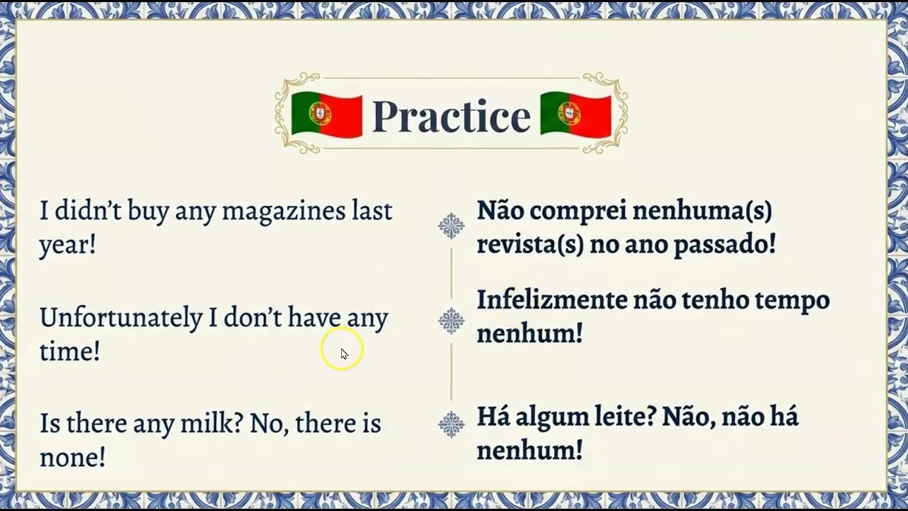 Aula 34 - Algum vs Nenhum. “Estar”- Simple Past