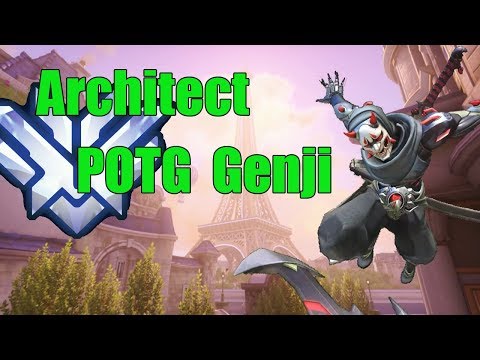 Genji Gameplay - Architect  Genji Is Insane - Top 500 Overwatch Season 15