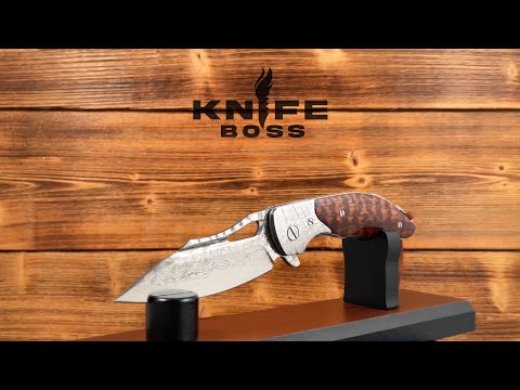 KnifeBoss lovecký zavírací damaškový nůž Snakewood VG-10