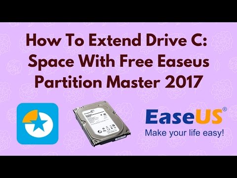 how to extend drive c space with free Easeus Partition Master 2017 Video