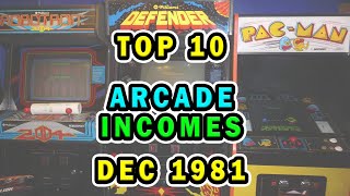 TOP 10 Arcade Machine Incomes of Dec 1981
