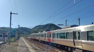 227系0番台Redwing　呉線ワンマン普通三原行　呉線仁方駅到着