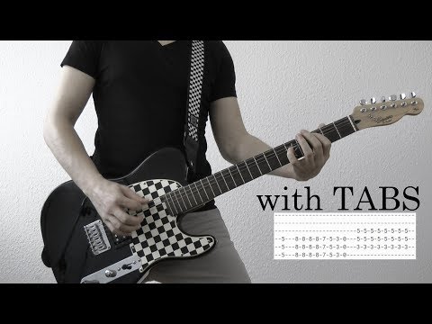 Three Days Grace - One too many Guitar Cover w/Tabs on screen